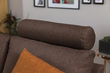 Crazy 3-seters Vendbar L-formet Sjeselongsofa i Stoff - Brun - Møbler - Sofaer - Sofaer med sjeselong - 3 seters sofa med divan