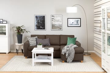 Crazy 3-seters Vendbar L-formet Sjeselongsofa i Stoff - Brun - Møbler - Sofaer - Sofaer med sjeselong - 3 seters sofa med divan