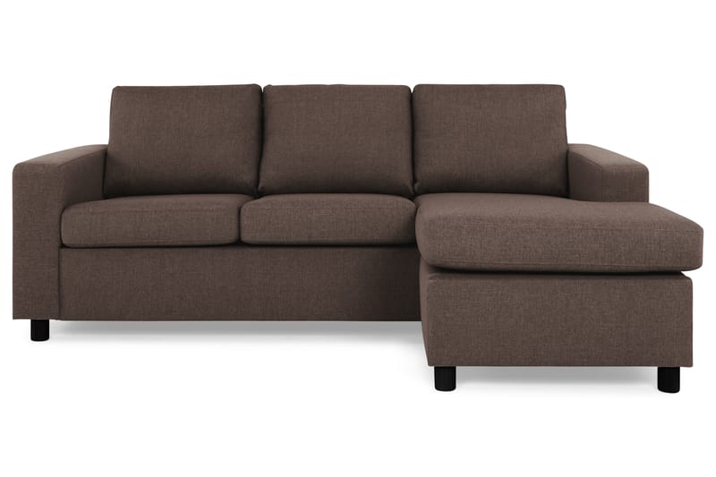 Crazy 3-seters Vendbar L-formet Sjeselongsofa i Stoff - Brun - Møbler - Sofaer - Sofaer med sjeselong - 3 seters sofa med divan