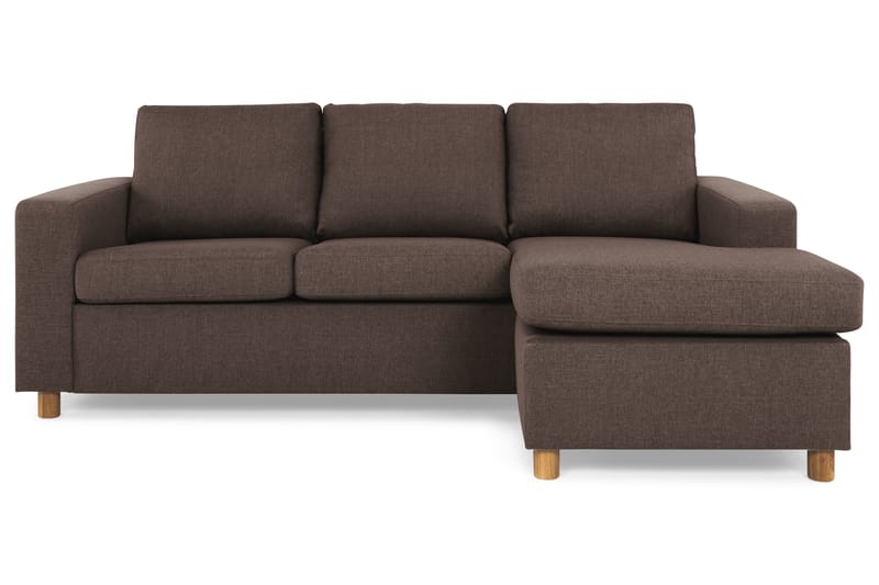 Crazy 3-seters Vendbar L-formet Sjeselongsofa i Stoff - Brun - Møbler - Sofaer - Sofaer med sjeselong - 3 seters sofa med divan
