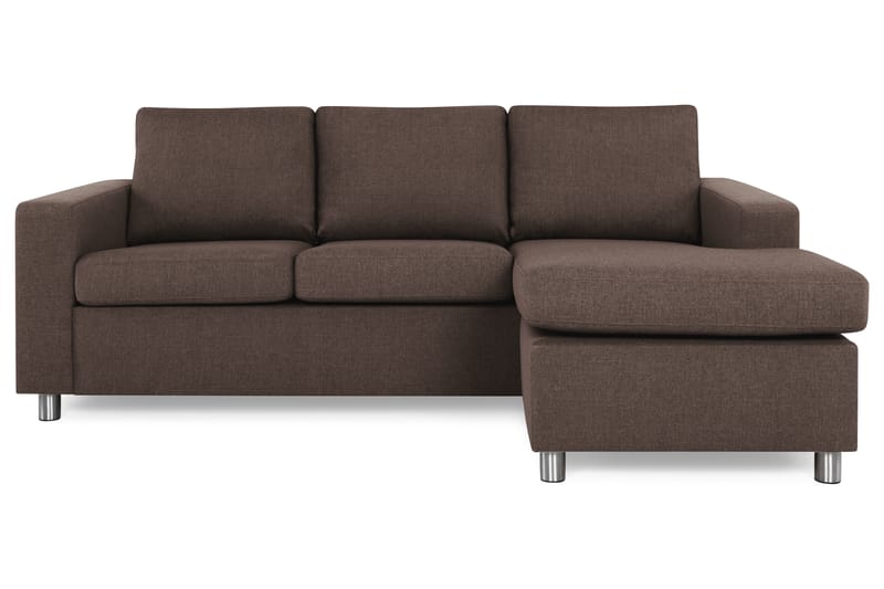 Crazy 3-seters Vendbar L-formet Sjeselongsofa i Stoff - Brun - Møbler - Sofaer - Sofaer med sjeselong - 3 seters sofa med divan