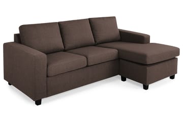 Crazy 3-seters Vendbar L-formet Sjeselongsofa i Stoff - Brun - Møbler - Sofaer - Sofaer med sjeselong - 3 seters sofa med divan