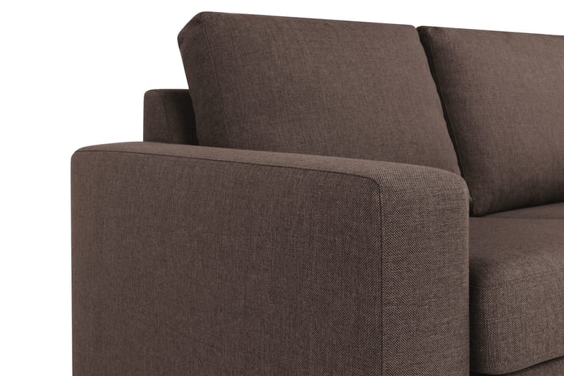 Crazy 3-seters Vendbar L-formet Sjeselongsofa i Stoff - Brun - Møbler - Sofaer - Sofaer med sjeselong - 3 seters sofa med divan