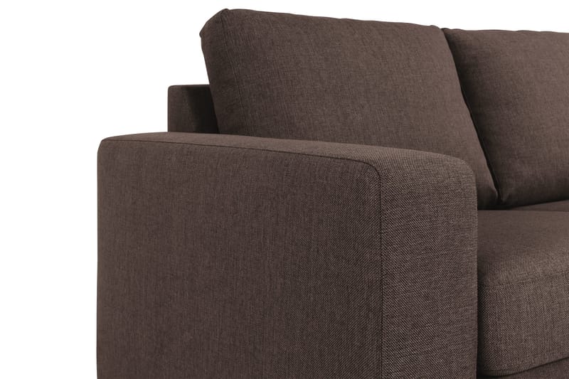 Crazy 3-seters Vendbar L-formet Sjeselongsofa i Stoff - Brun - Møbler - Sofaer - Sofaer med sjeselong - 3 seters sofa med divan