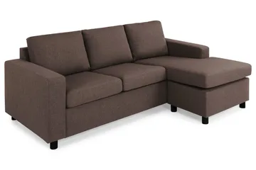 Crazy 3-seters Vendbar L-formet Sjeselongsofa i Stoff - Brun - Møbler - Sofaer - Sofaer med sjeselong - 3 seters sofa med divan