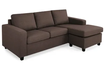 Crazy 3-seters Vendbar L-formet Sjeselongsofa i Stoff - Brun - Møbler - Sofaer - Sofaer med sjeselong - 3 seters sofa med divan