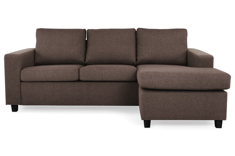 Crazy 3-seters Vendbar L-formet Sjeselongsofa i Stoff - Brun - Møbler - Sofaer - Sofaer med sjeselong - 3 seters sofa med divan