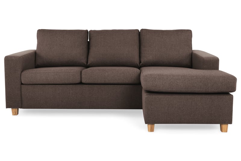 Crazy 3-seters Vendbar L-formet Sjeselongsofa i Stoff - Brun - Møbler - Sofaer - Sofaer med sjeselong - 3 seters sofa med divan