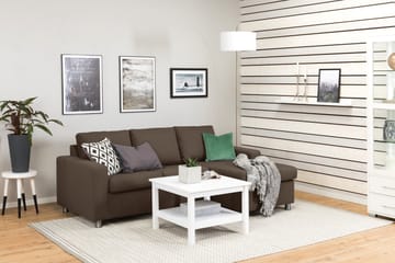 Crazy 3-seters Vendbar L-formet Sjeselongsofa i Stoff - Brun - Møbler - Sofaer - Sofaer med sjeselong - 3 seters sofa med divan