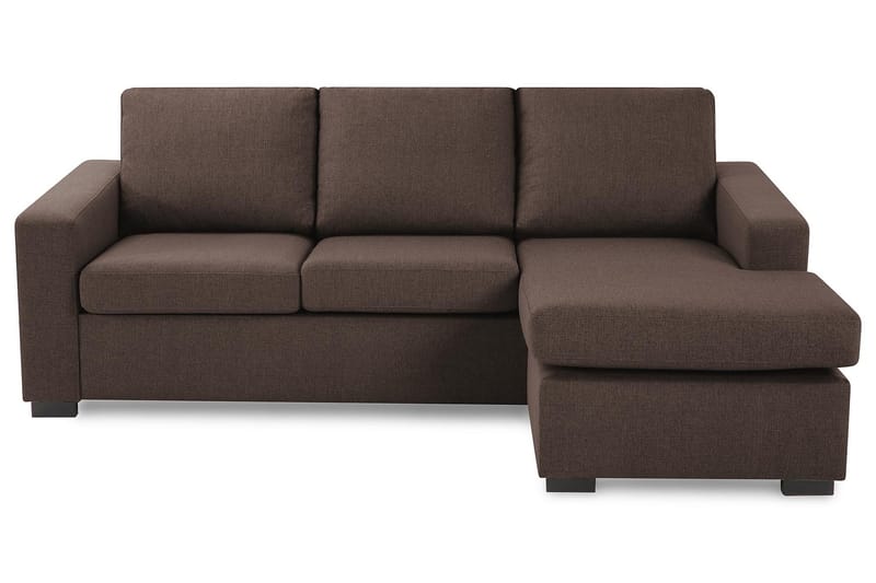 Crazy 3-seters Vendbar L-formet Sjeselongsofa i Stoff, Brun