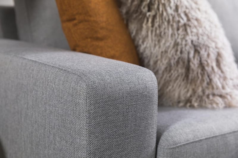 Crazy 3-seters Vendbar L-formet Sjeselongsofa i Stoff - Grå - Møbler - Sofaer - Sofaer med sjeselong - 3 seters sofa med divan
