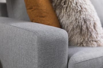 Crazy 3-seters Vendbar L-formet Sjeselongsofa i Stoff - Grå - Møbler - Sofaer - Sofaer med sjeselong - 3 seters sofa med divan