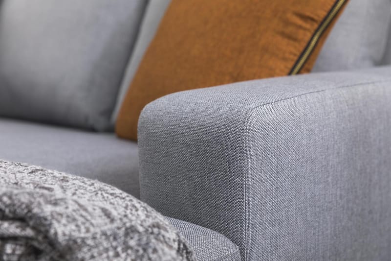 Crazy 3-seters Vendbar L-formet Sjeselongsofa i Stoff - Grå - Møbler - Sofaer - Sofaer med sjeselong - 3 seters sofa med divan
