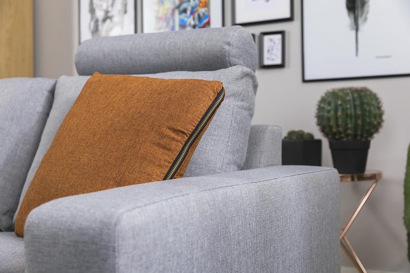 Crazy 3-seters Vendbar L-formet Sjeselongsofa i Stoff - Grå - Møbler - Sofaer - Sofaer med sjeselong - 3 seters sofa med divan