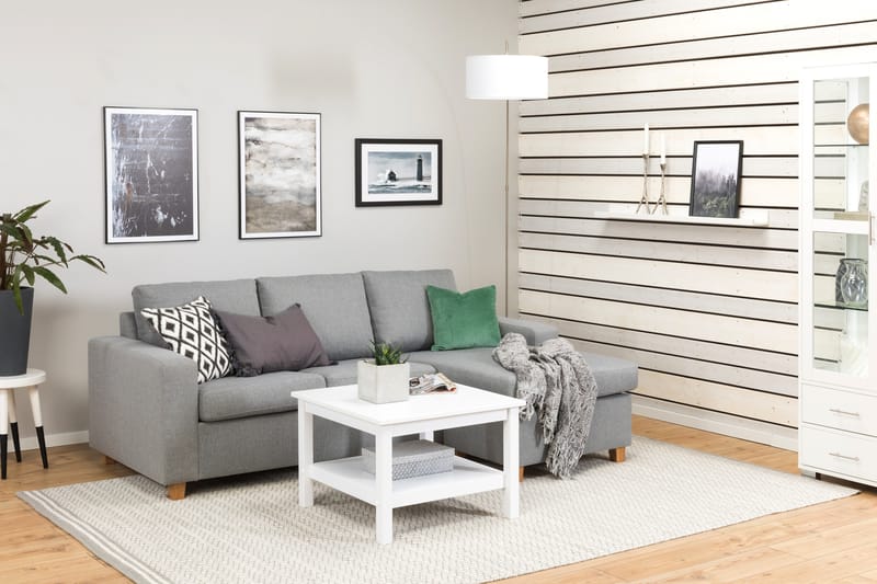Crazy 3-seters Vendbar L-formet Sjeselongsofa i Stoff - Grå - Møbler - Sofaer - Sofaer med sjeselong - 3 seters sofa med divan