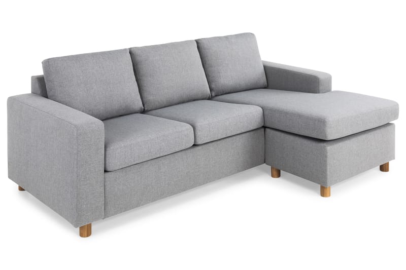 Crazy 3-seters Vendbar L-formet Sjeselongsofa i Stoff - Grå - Møbler - Sofaer - Sofaer med sjeselong - 3 seters sofa med divan