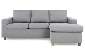 Crazy 3-seters Vendbar L-formet Sjeselongsofa i Stoff - Grå - Møbler - Sofaer - Sofaer med sjeselong - 3 seters sofa med divan