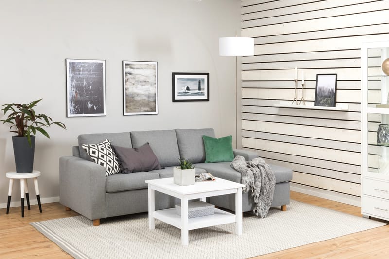 Crazy 3-seters Vendbar L-formet Sjeselongsofa i Stoff - Grå - Møbler - Sofaer - Sofaer med sjeselong - 3 seters sofa med divan