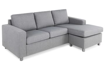Crazy 3-seters Vendbar L-formet Sjeselongsofa i Stoff - Grå - Møbler - Sofaer - Sofaer med sjeselong - 3 seters sofa med divan