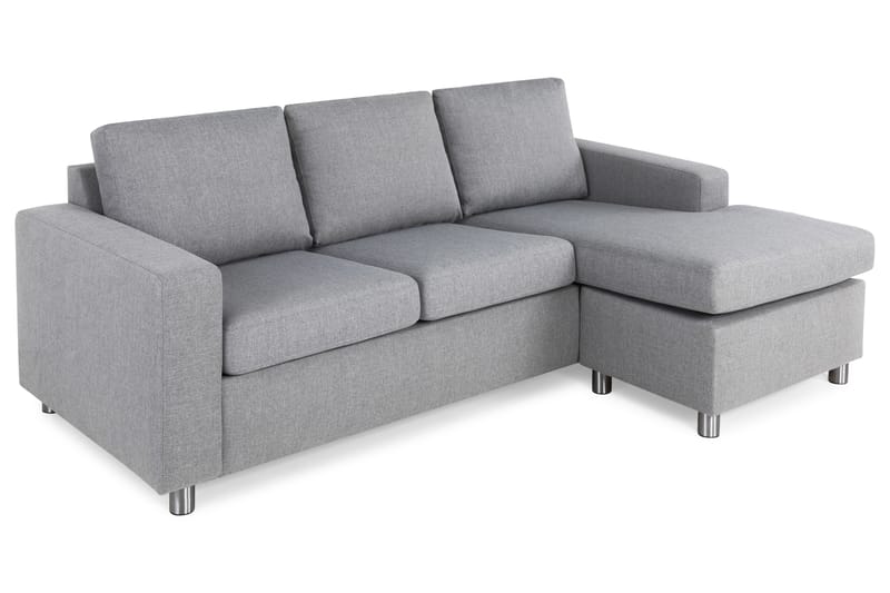Crazy 3-seters Vendbar L-formet Sjeselongsofa i Stoff - Grå - Møbler - Sofaer - Sofaer med sjeselong - 3 seters sofa med divan