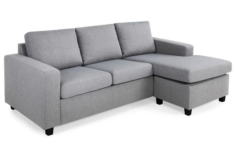 Crazy 3-seters Vendbar L-formet Sjeselongsofa i Stoff - Grå - Møbler - Sofaer - Sofaer med sjeselong - 3 seters sofa med divan