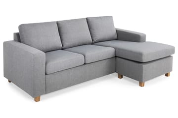 Crazy 3-seters Vendbar L-formet Sjeselongsofa i Stoff - Grå - Møbler - Sofaer - Sofaer med sjeselong - 3 seters sofa med divan
