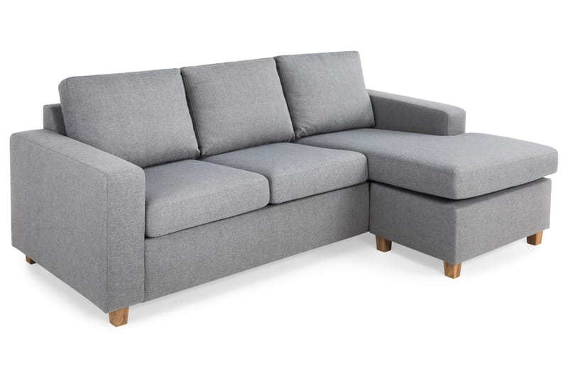 Crazy 3-seters Vendbar L-formet Sjeselongsofa i Stoff - Grå - Møbler - Sofaer - Sofaer med sjeselong - 3 seters sofa med divan