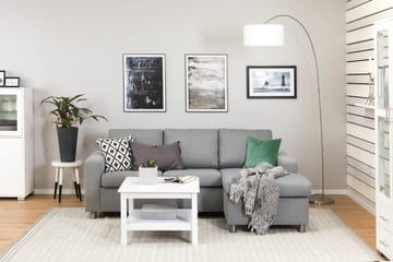 Crazy 3-seters Vendbar L-formet Sjeselongsofa i Stoff - Grå - Møbler - Sofaer - Sofaer med sjeselong - 3 seters sofa med divan