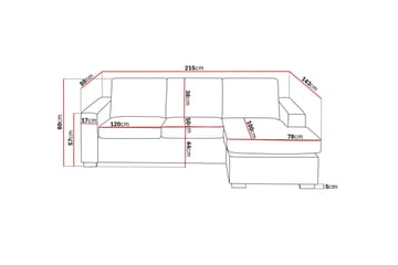 Crazy 3-seters Vendbar L-formet Sjeselongsofa i Stoff - Grå - Møbler - Sofaer - Sofaer med sjeselong - 3 seters sofa med divan