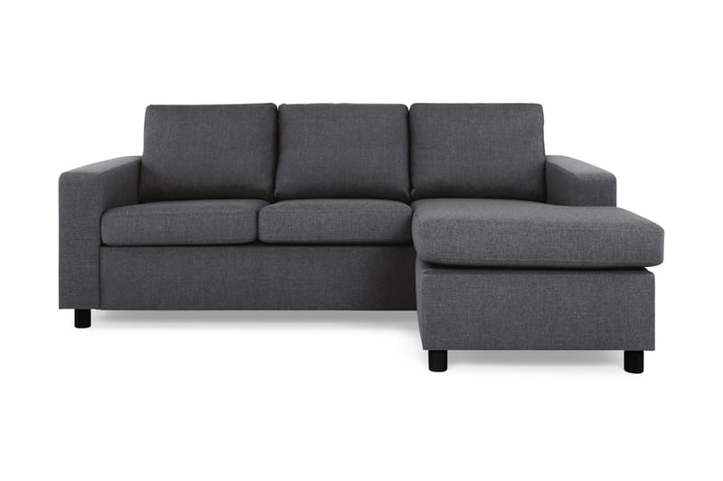 Crazy 3-seters Vendbar L-formet Sjeselongsofa i Stoff, Mørk grå