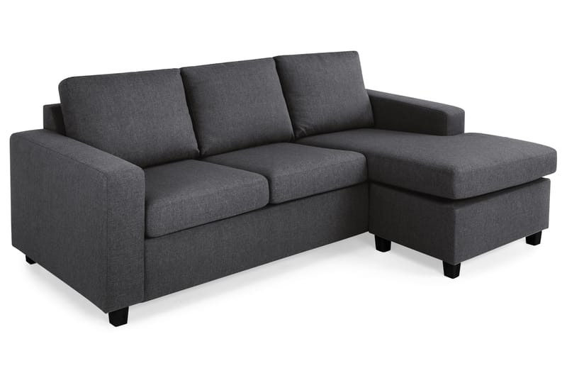 Crazy 3-seters Vendbar L-formet Sjeselongsofa i Stoff - Mørk grå - Møbler - Sofaer - Sofaer med sjeselong - 3 seters sofa med divan
