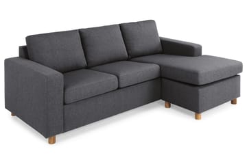Crazy 3-seters Vendbar L-formet Sjeselongsofa i Stoff - Mørk grå - Møbler - Sofaer - Sofaer med sjeselong - 3 seters sofa med divan