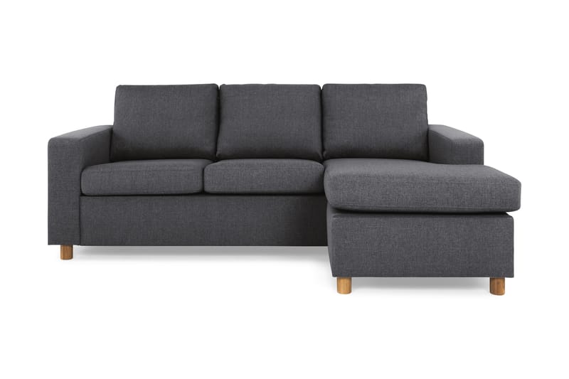 Crazy 3-seters Vendbar L-formet Sjeselongsofa i Stoff - Mørk grå - Møbler - Sofaer - Sofaer med sjeselong - 3 seters sofa med divan