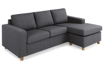 Crazy 3-seters Vendbar L-formet Sjeselongsofa i Stoff - Mørk grå - Møbler - Sofaer - Sofaer med sjeselong - 3 seters sofa med divan