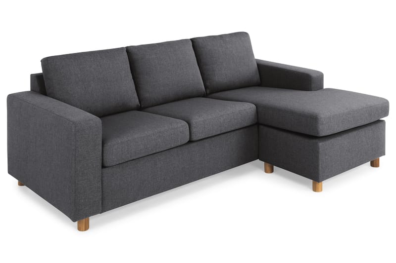 Crazy 3-seters Vendbar L-formet Sjeselongsofa i Stoff - Mørk grå - Møbler - Sofaer - Sofaer med sjeselong - 3 seters sofa med divan