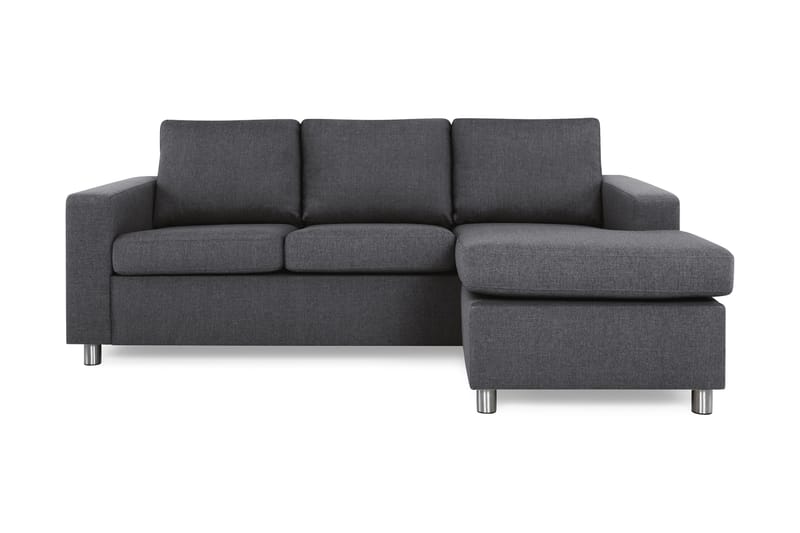 Crazy 3-seters Vendbar L-formet Sjeselongsofa i Stoff - Mørk grå - Møbler - Sofaer - Sofaer med sjeselong - 3 seters sofa med divan