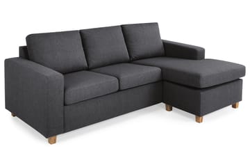 Crazy 3-seters Vendbar L-formet Sjeselongsofa i Stoff - Mørk grå - Møbler - Sofaer - Sofaer med sjeselong - 3 seters sofa med divan