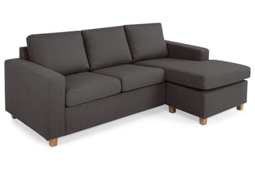 Crazy 3-seters Vendbar L-formet Sjeselongsofa i Stoff - Mørk grå - Møbler - Sofaer - Sofaer med sjeselong - 3 seters sofa med divan