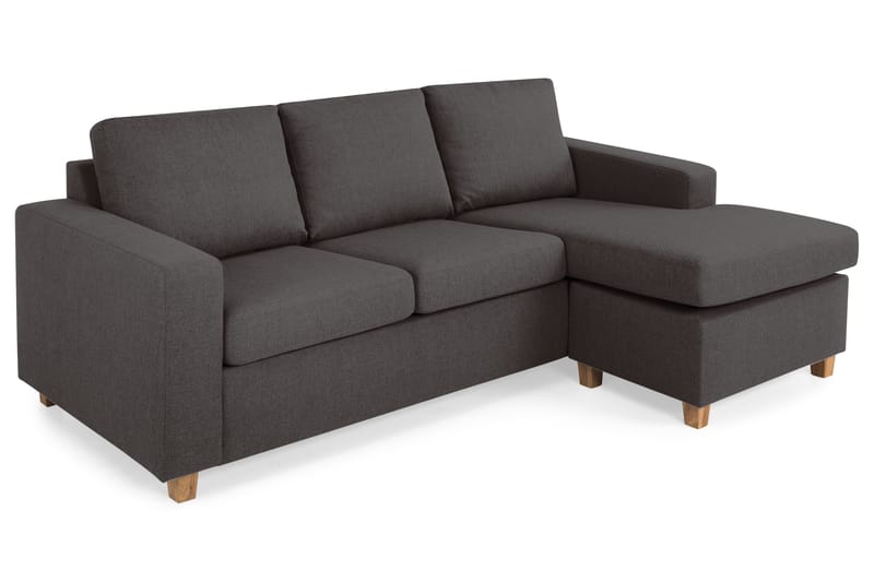 Crazy 3-seters Vendbar L-formet Sjeselongsofa i Stoff - Mørk grå - Møbler - Sofaer - Sofaer med sjeselong - 3 seters sofa med divan