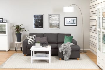 Crazy 3-seters Vendbar L-formet Sjeselongsofa i Stoff - Mørk grå - Møbler - Sofaer - Sofaer med sjeselong - 3 seters sofa med divan