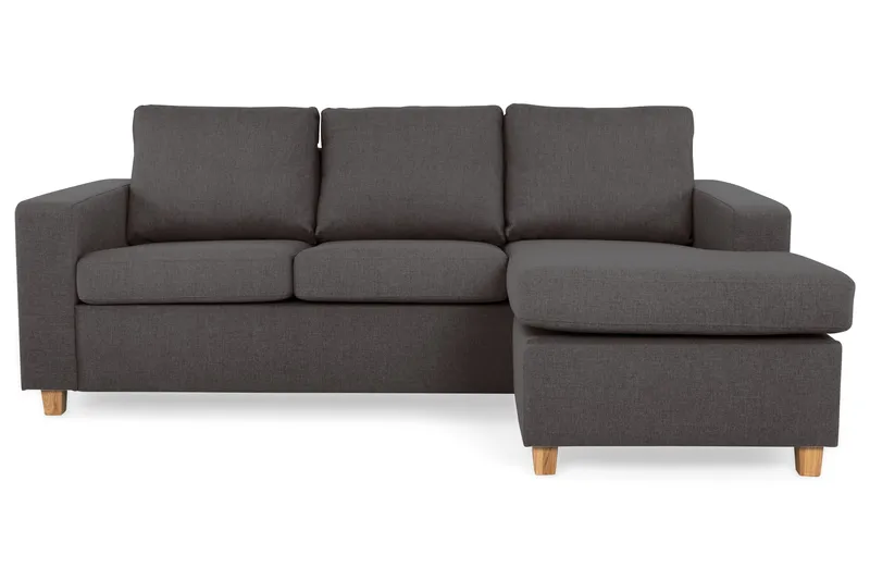 Crazy 3-seters Vendbar L-formet Sjeselongsofa i Stoff - Mørk grå - Møbler - Sofaer - Sofaer med sjeselong - 3 seters sofa med divan