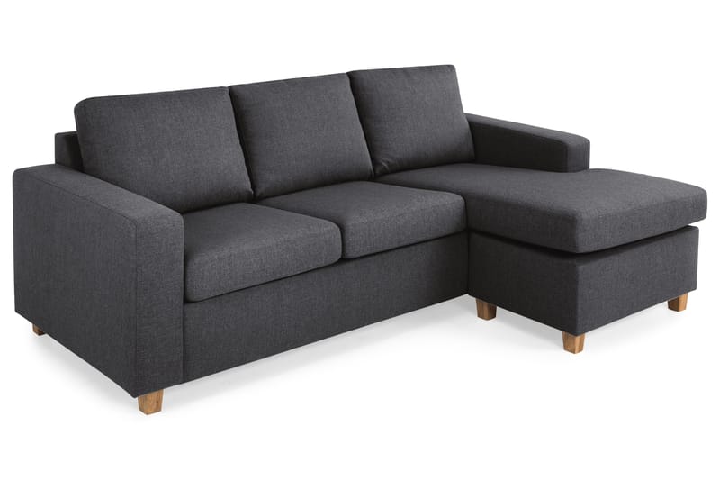 Crazy 3-seters Vendbar L-formet Sjeselongsofa i Stoff - Mørk grå - Møbler - Sofaer - Sofaer med sjeselong - 3 seters sofa med divan