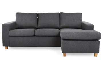 Crazy 3-seters Vendbar L-formet Sjeselongsofa i Stoff - Mørk grå - Møbler - Sofaer - Sofaer med sjeselong - 3 seters sofa med divan
