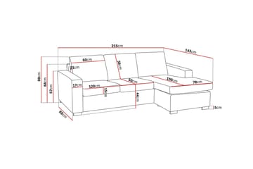 Crazy 3-seters Vendbar L-formet Sjeselongsofa i Stoff - Mørk grå - Møbler - Sofaer - Sofaer med sjeselong - 3 seters sofa med divan