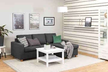 Crazy 3-seters Vendbar L-formet Sjeselongsofa i Stoff - Mørk grå - Møbler - Sofaer - Sofaer med sjeselong - 3 seters sofa med divan
