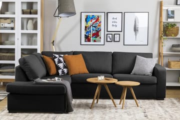 Crazy 3-seters Venstrevendt L-formet Sjeselongsofa i Stoff - Antrasitt - Møbler - Sofaer - Sofaer med sjeselong - 3 seters sofa med divan