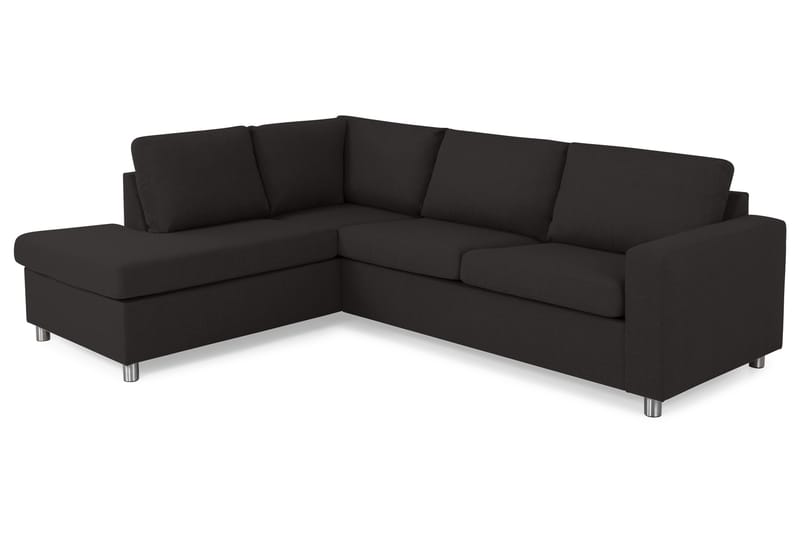 Crazy 3-seters Venstrevendt L-formet Sjeselongsofa i Stoff - Antrasitt - Møbler - Sofaer - Sofaer med sjeselong - 3 seters sofa med divan