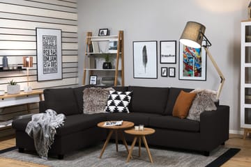 Crazy 3-seters Venstrevendt L-formet Sjeselongsofa i Stoff - Antrasitt - Møbler - Sofaer - Sofaer med sjeselong - 3 seters sofa med divan