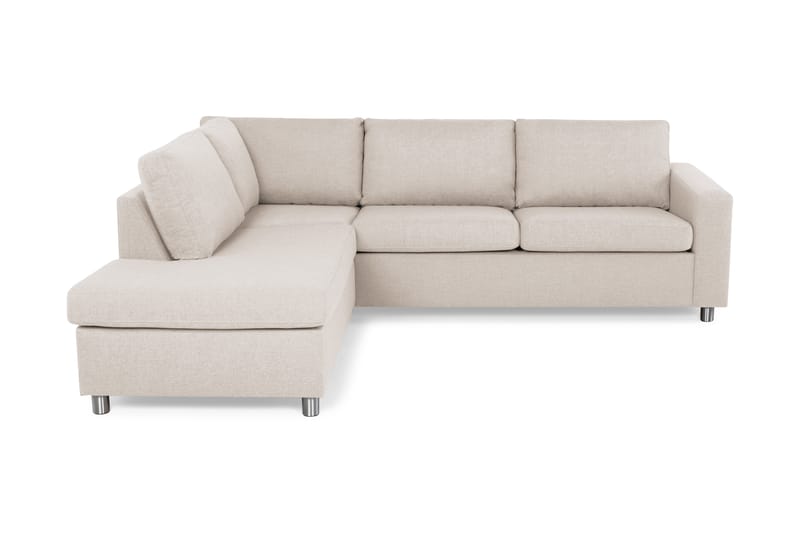 Crazy 3-seters Venstrevendt L-formet Sjeselongsofa i Stoff - Beige - Møbler - Sofaer - Sofaer med sjeselong - 3 seters sofa med divan