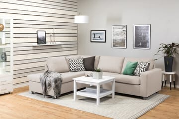 Crazy 3-seters Venstrevendt L-formet Sjeselongsofa i Stoff - Beige - Møbler - Sofaer - Sofaer med sjeselong - 3 seters sofa med divan